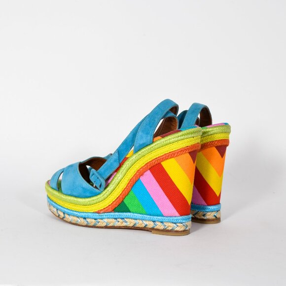 Valentino Suede Colorblock Pattern Espadrilles - Size 38, Excellent Condition - Picture 6 of 11